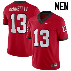 Men's Georgia Bulldogs NCAA #13 Stetson Bennett Nike Stitched Red NIL 2022 Authentic College Football Jersey WBK8054VX